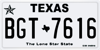 TX license plate BGT7616