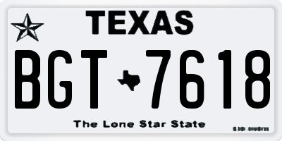 TX license plate BGT7618