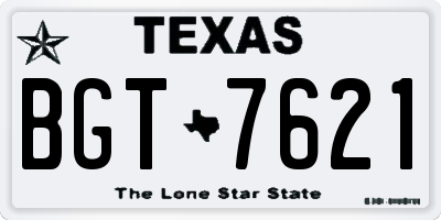 TX license plate BGT7621