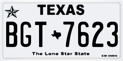 TX license plate BGT7623