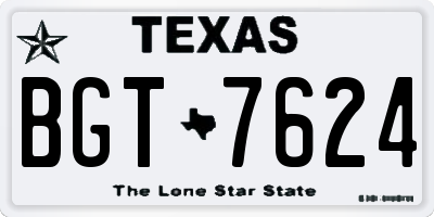 TX license plate BGT7624