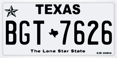 TX license plate BGT7626