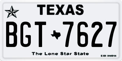 TX license plate BGT7627