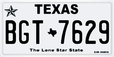 TX license plate BGT7629