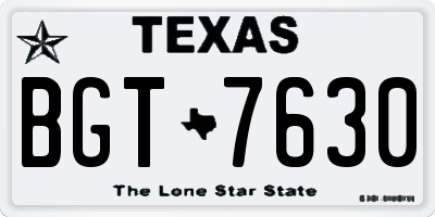 TX license plate BGT7630