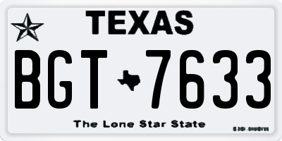 TX license plate BGT7633
