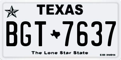 TX license plate BGT7637
