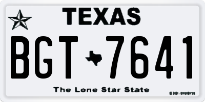 TX license plate BGT7641