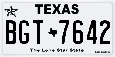 TX license plate BGT7642
