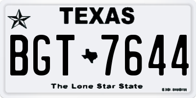 TX license plate BGT7644