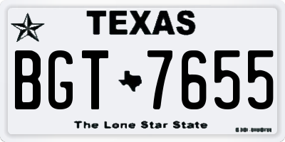 TX license plate BGT7655