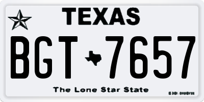TX license plate BGT7657