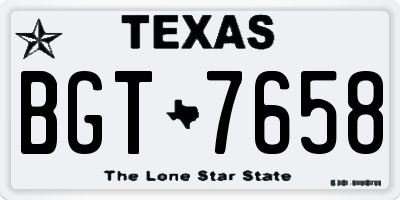 TX license plate BGT7658