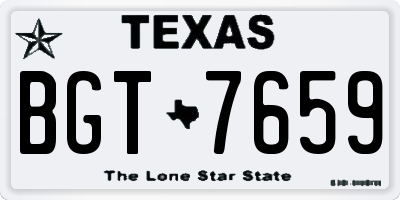 TX license plate BGT7659