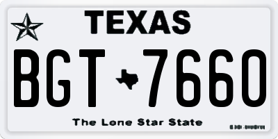 TX license plate BGT7660