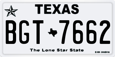 TX license plate BGT7662