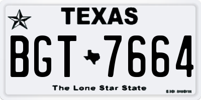 TX license plate BGT7664