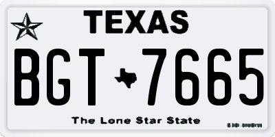 TX license plate BGT7665