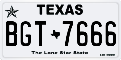 TX license plate BGT7666