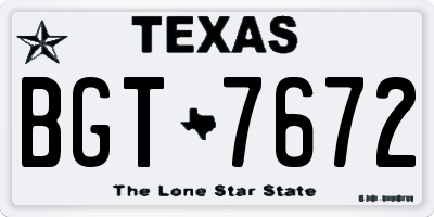TX license plate BGT7672