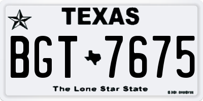 TX license plate BGT7675