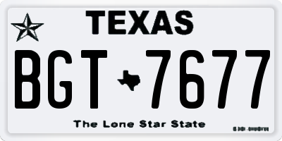 TX license plate BGT7677