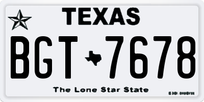 TX license plate BGT7678