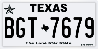 TX license plate BGT7679