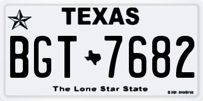 TX license plate BGT7682