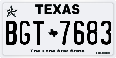 TX license plate BGT7683