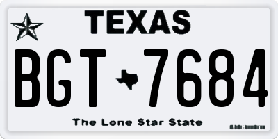 TX license plate BGT7684