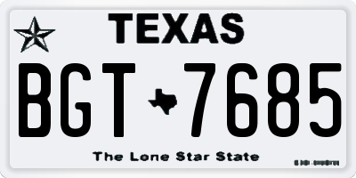 TX license plate BGT7685