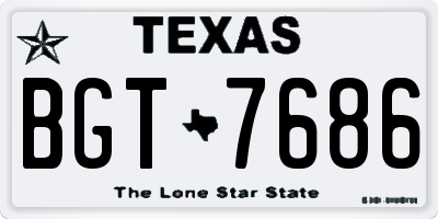 TX license plate BGT7686