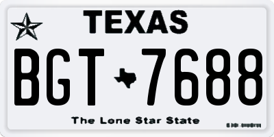 TX license plate BGT7688