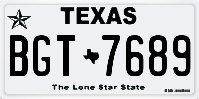 TX license plate BGT7689