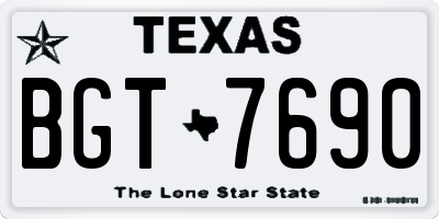 TX license plate BGT7690