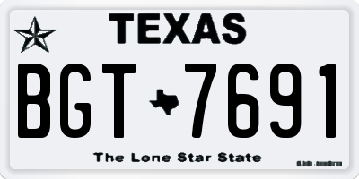 TX license plate BGT7691