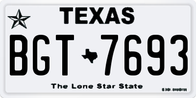 TX license plate BGT7693