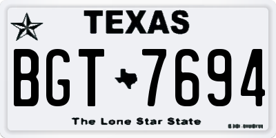 TX license plate BGT7694
