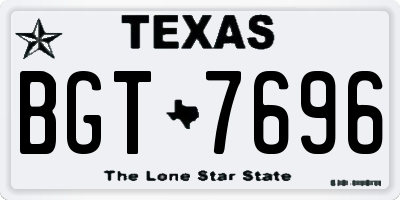 TX license plate BGT7696