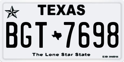 TX license plate BGT7698