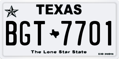 TX license plate BGT7701