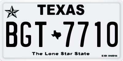 TX license plate BGT7710