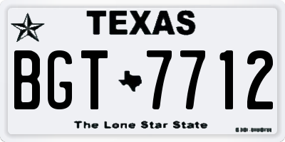 TX license plate BGT7712