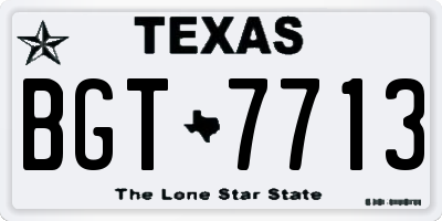 TX license plate BGT7713