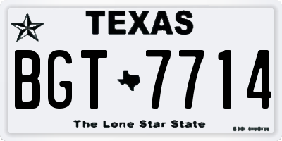 TX license plate BGT7714