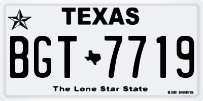 TX license plate BGT7719