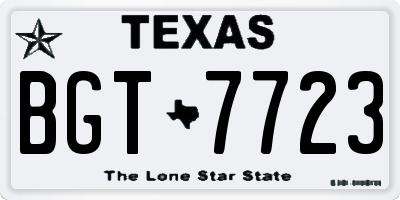 TX license plate BGT7723