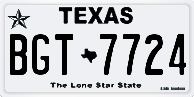 TX license plate BGT7724