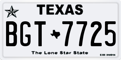 TX license plate BGT7725